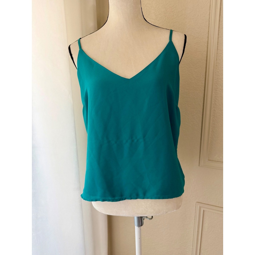Society + Stitch Teal Green V-Neck Cami Tank Top Adjustable Straps Size M